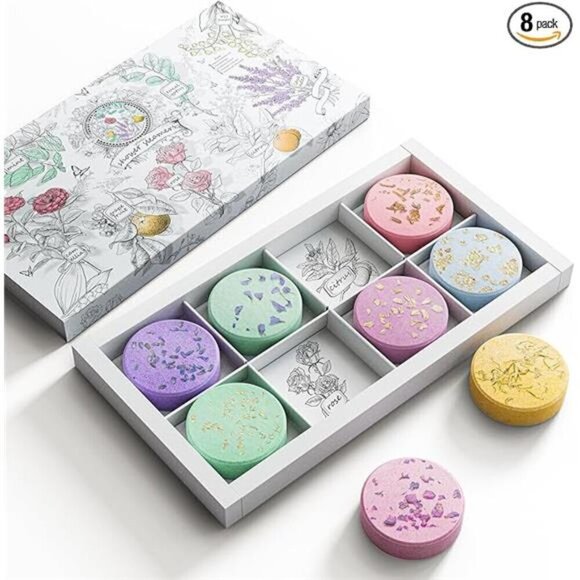 Shower Steamers Aromatherapy 8 Scents Women Lavender Natural Elegant Packaging - Picture 7 of 7